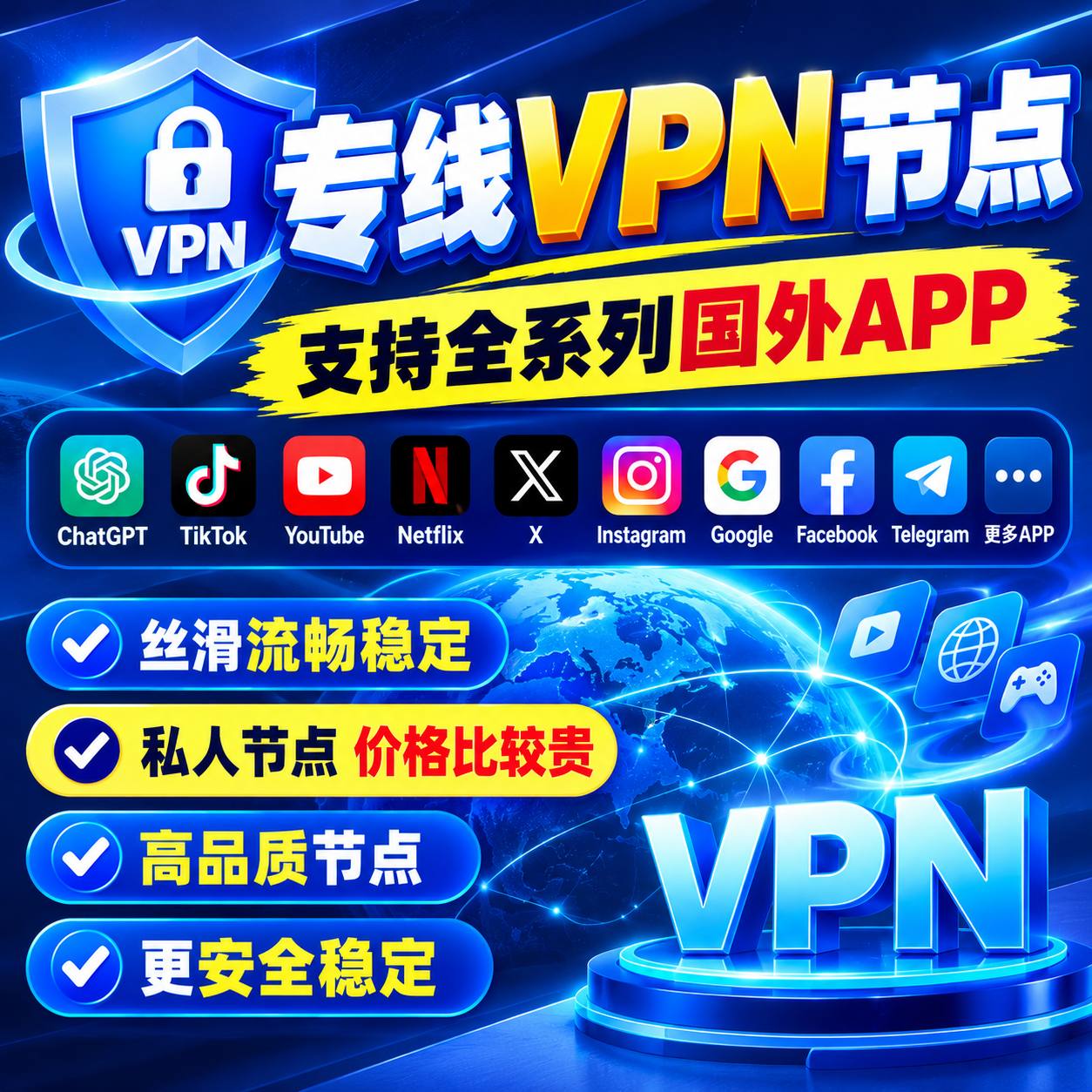 高速VPN-翻墙梯子-科学上网-机场节点-代理网络加速器 配图
