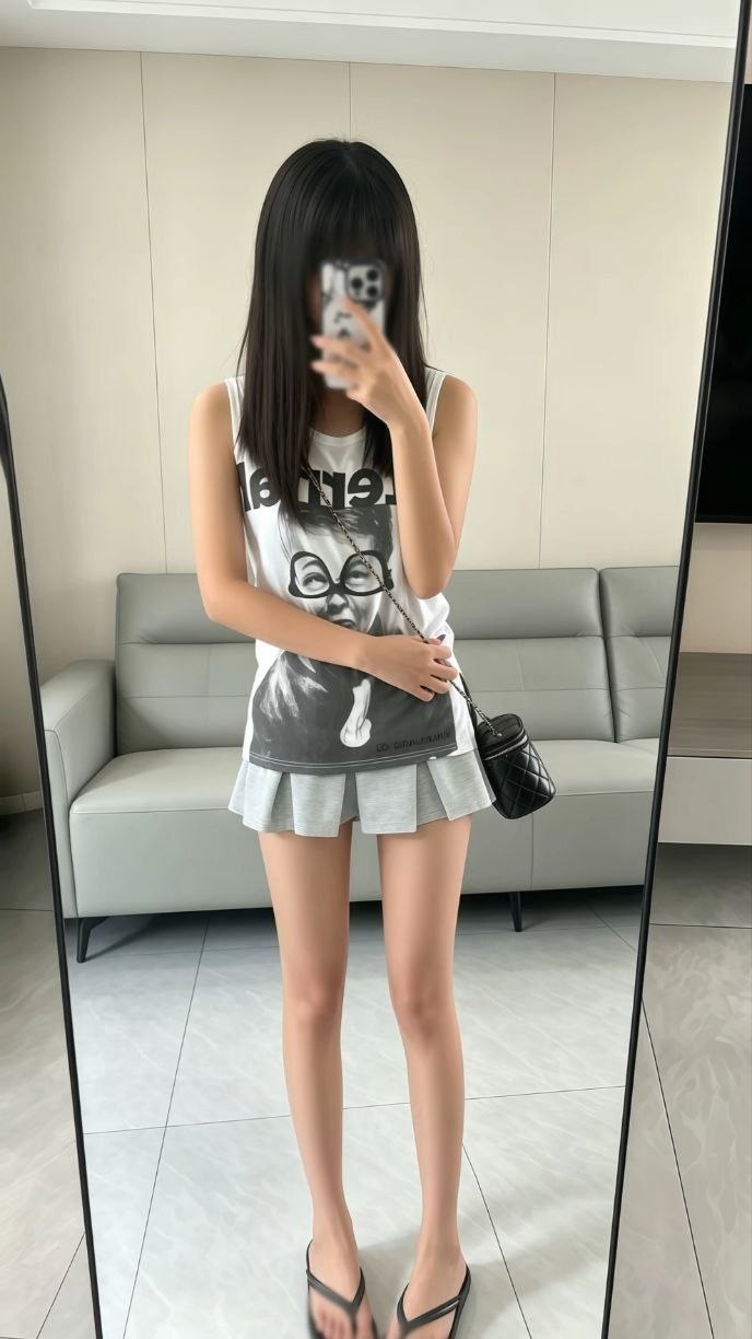 精神小妹女高学生妹自拍 配图